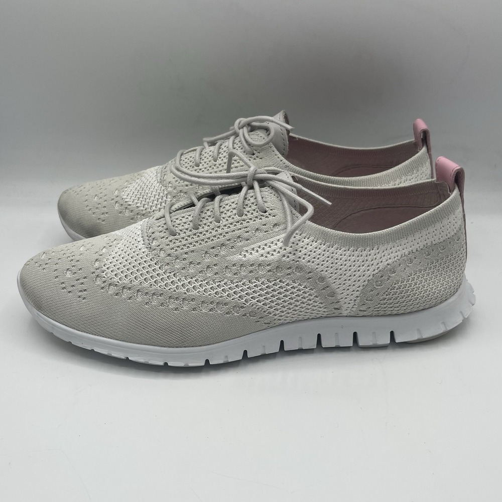 Cole Haan Women's Zerogrand Stitchlite Wingtips Oxford Shoes Optic White Sz 10.5